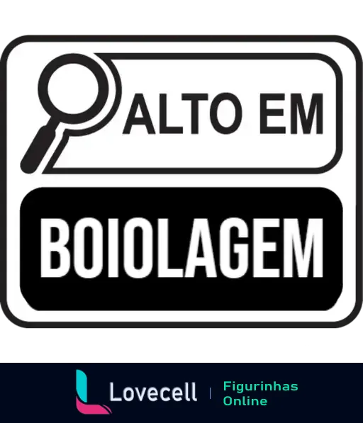 Figurinha com texto 'ALTO EM BOIOLAGEM' e uma lupa, indicando especialização em boiolagem. Tema de nova rotulagem no Brasil.