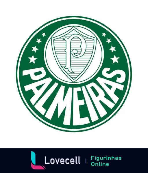 Logotipo oficial do Palmeiras, um dos maiores clubes de futebol do Brasil, com design icônico em verde e branco.