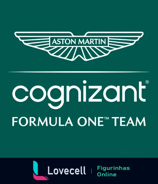 Logo da equipe de Fórmula Um da Aston Martin com Cognizant, mostrando o emblema da Aston Martin acima do logo da Cognizant