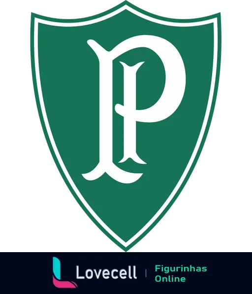 Escudo do Palmeiras com fundo verde e letra P branca em estilo clássico