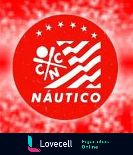 Escudo do Clube Náutico Capibaribe em vermelho e branco com remador, ondas estilizadas e cinco estrelas