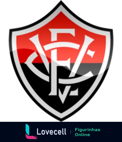 Escudo do Esporte Clube Vitória em vermelho e preto com letras 'ECV' estilizadas