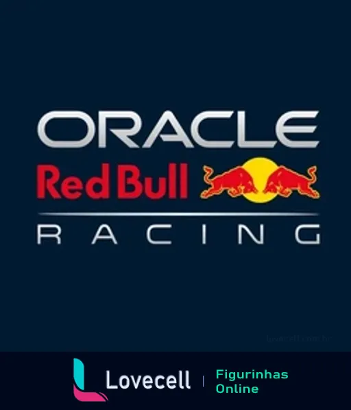 Logo da Oracle Red Bull Racing com 'Oracle' em letras brancas, dois touros vermelhos e sol amarelo em fundo azul escuro