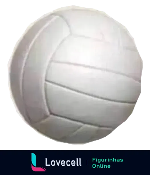 Figurinha de bola de vôlei branca com linhas mínimas, ideal para conversas sobre esportes ou planejamento de jogos com amigos