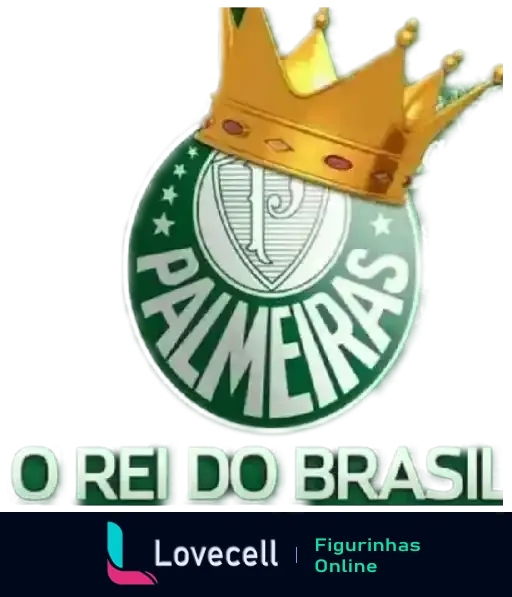 Emblema do Palmeiras com coroa dourada e frase 'O Rei do Brasil' em letras brancas, simbolizando a superioridade no futebol brasileiro