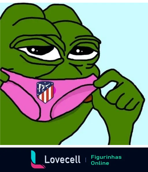 Desenho do Pepe segurando uma calcinha rosa com o símbolo do Atlético de Madrid, representando uma sátira ao clube rival.