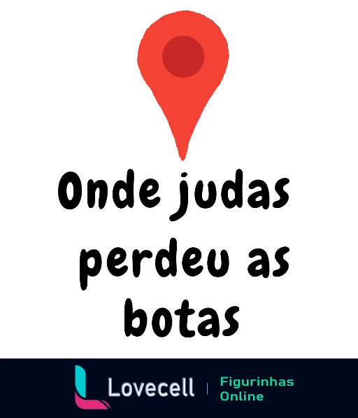 Logotipo estilizado com o texto 'Onde Judas perdeu as botas' acompanhado de um símbolo de localização vermelho