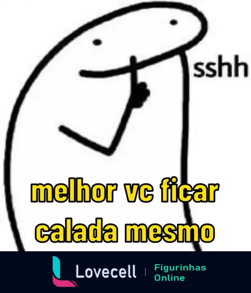 Imagem de personagem Flork fazendo sinal de silêncio com a legenda 'melhor vc ficar calada mesmo'.