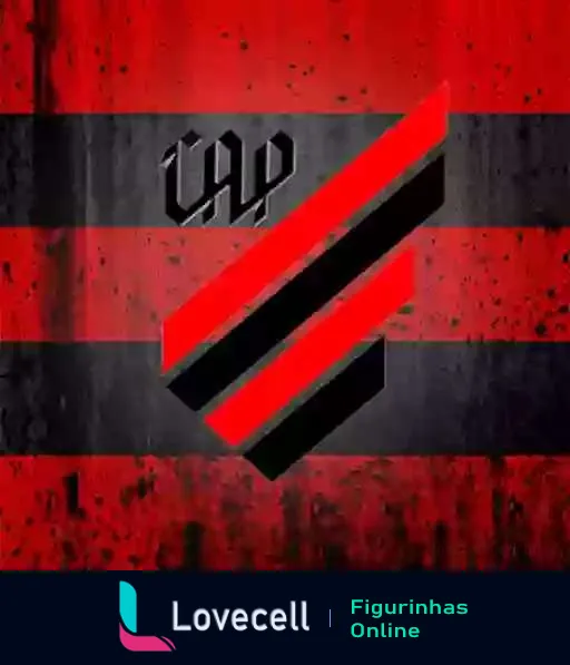 Logo do Athletico Paranaense com número 99 e faixas vermelhas diagonais em fundo texturizado preto e vermelho, simbolizando força e tradição no futebol