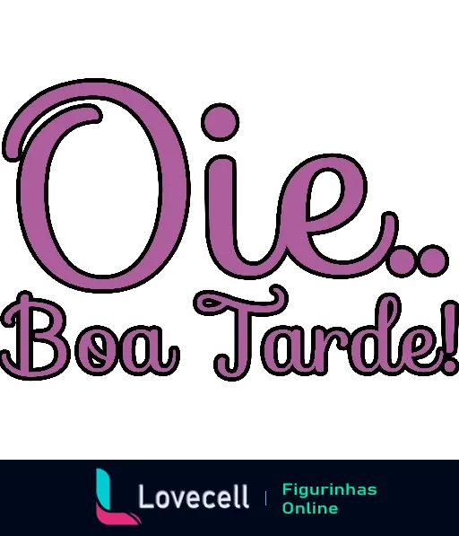 Figurinha com a frase 'Oi... Boa Tarde!' em letras cursivas coloridas e vibrantes sobre fundo transparente, design simples e aconchegante