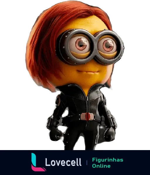 Figurinha de um Minion com cabelo vermelho e armadura preta, representando heróis e vilões da série MINIONS - Heróis e Vilões.