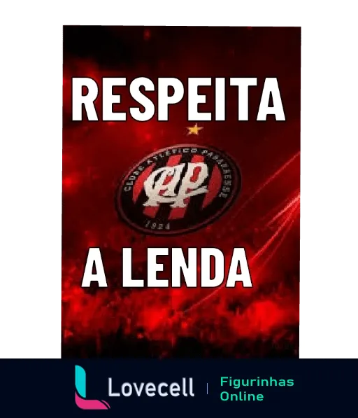 Logotipo do Atlético Paranaense em fundo vermelho com a frase 'RESPEITA A LENDA' destacada