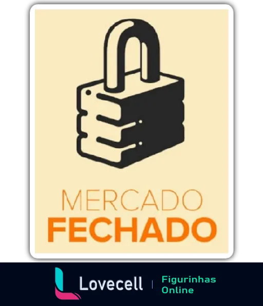 Figurinha com cadeado fechado e texto 'MERCADO FECHADO' indicando que a sessão de transações está indisponível