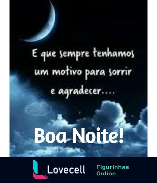 Sticker de Boa Noite com mensagem de sorrir e agradecer, abençoada por Deus