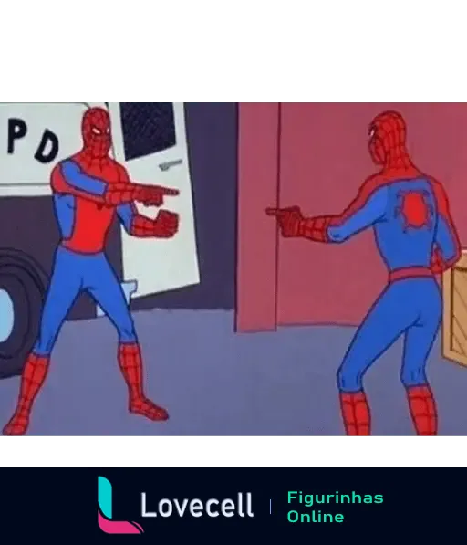 Dois Homens Aranha se apontando na imagem, uma cena cômica que se tornou um famoso meme de comparação e confusão.