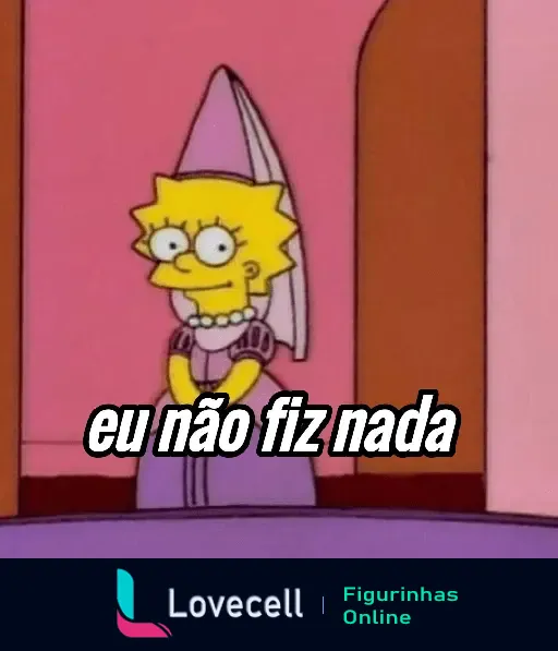 Personagem da série Os Simpsons, trajando roupa medieval e dizendo 'eu não fiz nada', em cena humorística.