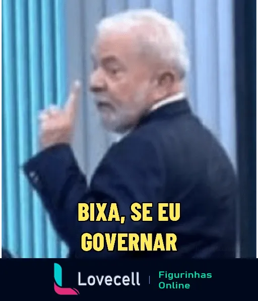 Imagem de uma pessoa com cabelo grisalho e terno, gesticulando e expressando-se em um discurso. Texto na imagem: 'Bixa, se eu governar'.