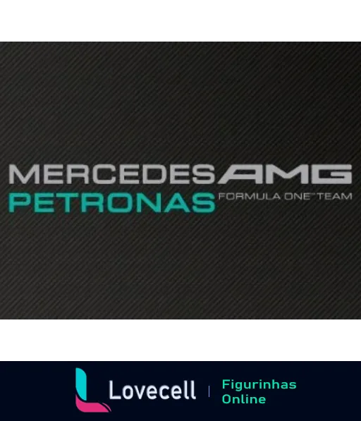 Logotipo da equipe Mercedes-AMG Petronas Formula One Team em fundo texturizado preto, simbolizando sofisticação e dinamismo