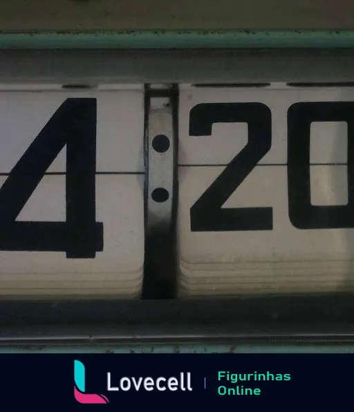 Figurinha de relógio marcando 4:20 em estilo moderno e claro com fundo neutro, associado à cultura da cannabis